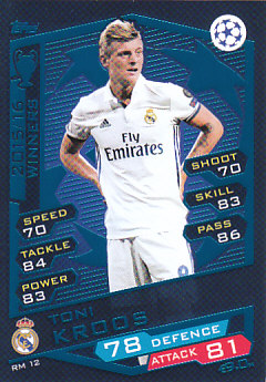 Toni Kroos Real Madrid 2016/17 Topps Match Attax CL #RM12